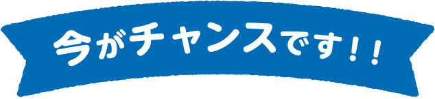 今がチャンスです