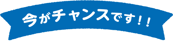 今がチャンスです