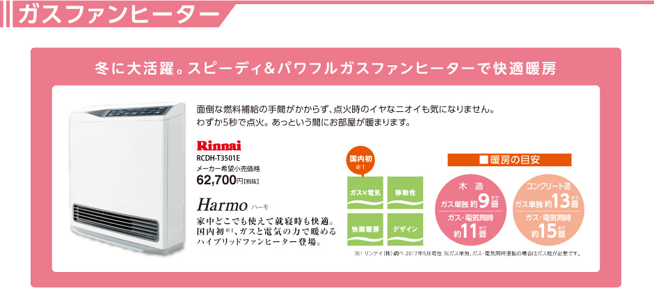 ガスファンヒーターのご紹介