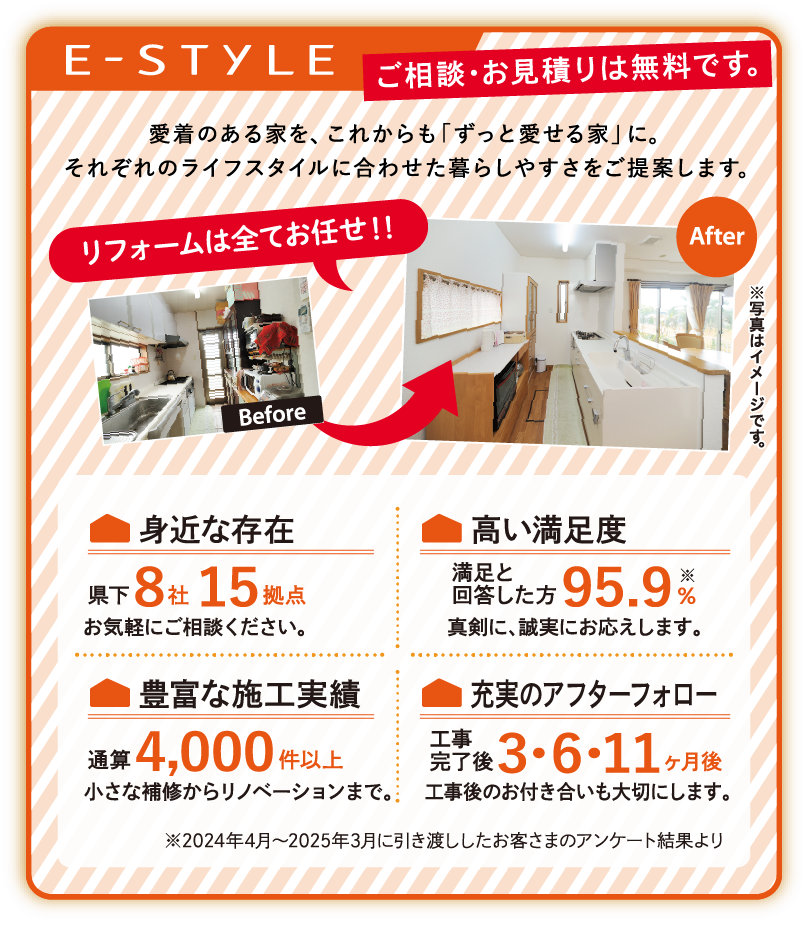 E-STYLE ご相談･お見積りは無料です。