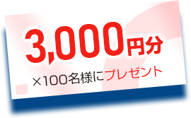 3,000円分×100名様プレゼント